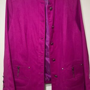 Womens Tanjay suede like  blazer jacket size 14, fuchsia